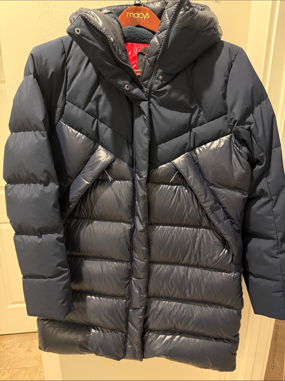 Helly Hansen Bliss Down Parka Navy Blue Ski Jacket with Hood NEW size Large